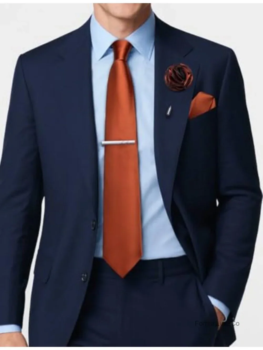 Men's Silk Tie Set with Cufflinks, Tie Clip & Lapel Pin - Wedding Business